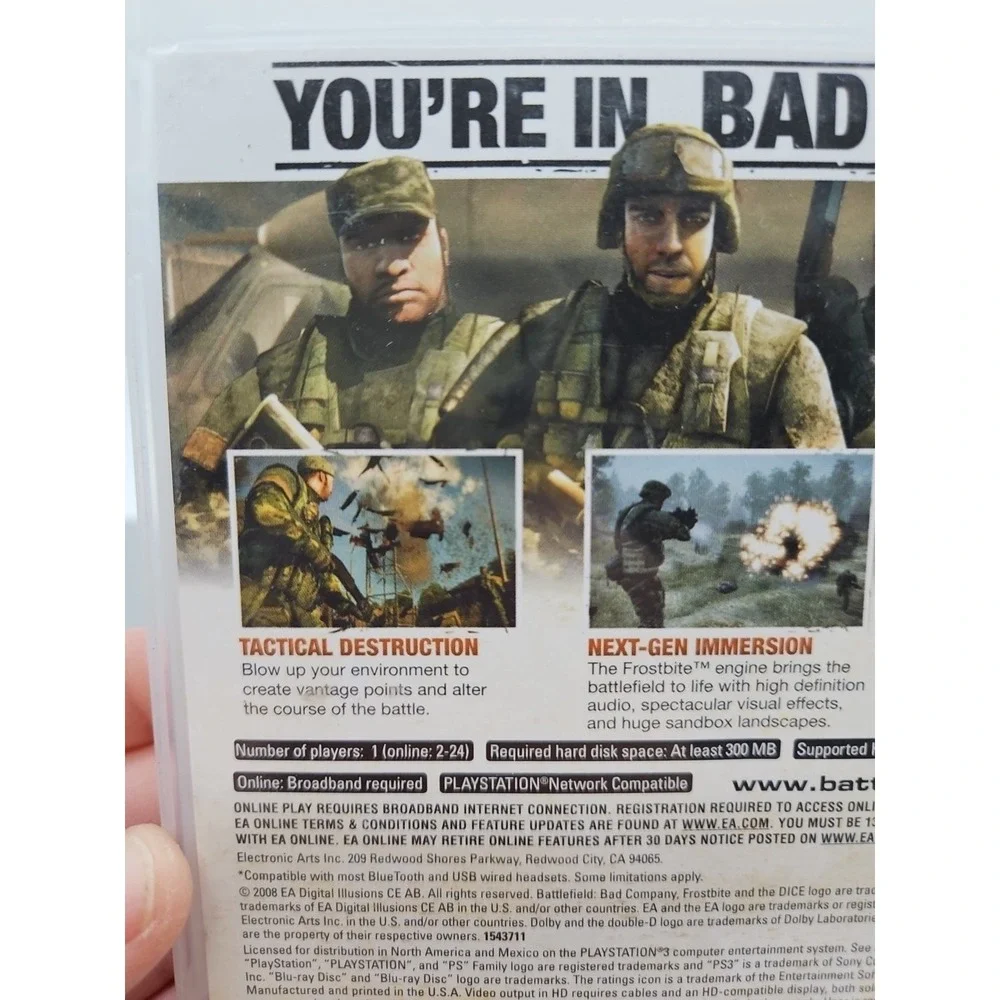 Battlefield Bad Company Sony PlayStation 3 PS3 2008 With Manual Pre Owned